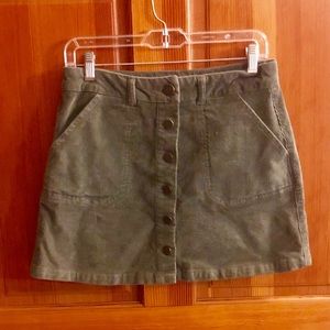 Jolt Corduroy Button Up Mini Skirt